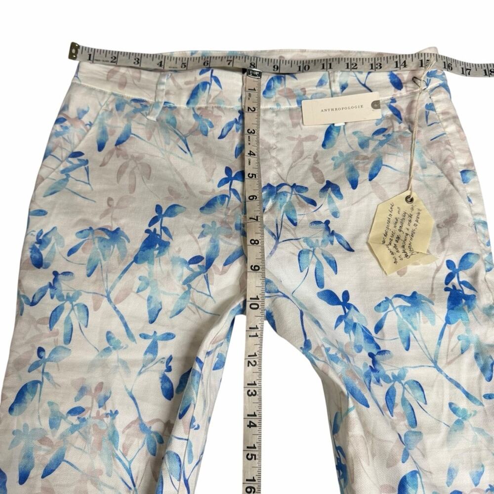 NEW Anthropologie Level 99 Linen Blend Floral Straight Leg Pants Size 28 - Picture 3 of 9